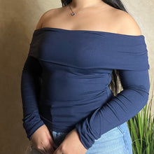 Load image into Gallery viewer, Alena Off The Shoulder Top (navy)
