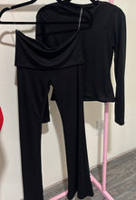 Load image into Gallery viewer, Erika Set (long sleeve top/fold over low waist pants)
