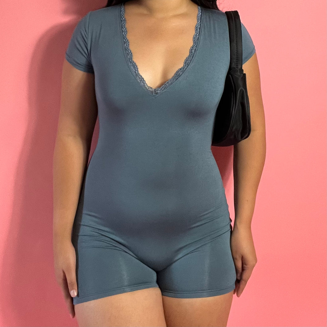 Suki Romper (slate blue)