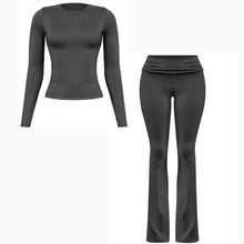 Load image into Gallery viewer, Erika Set (long sleeve top/fold over low waist pants)
