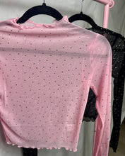 Load image into Gallery viewer, Mesh Rhinestone Top (pink)
