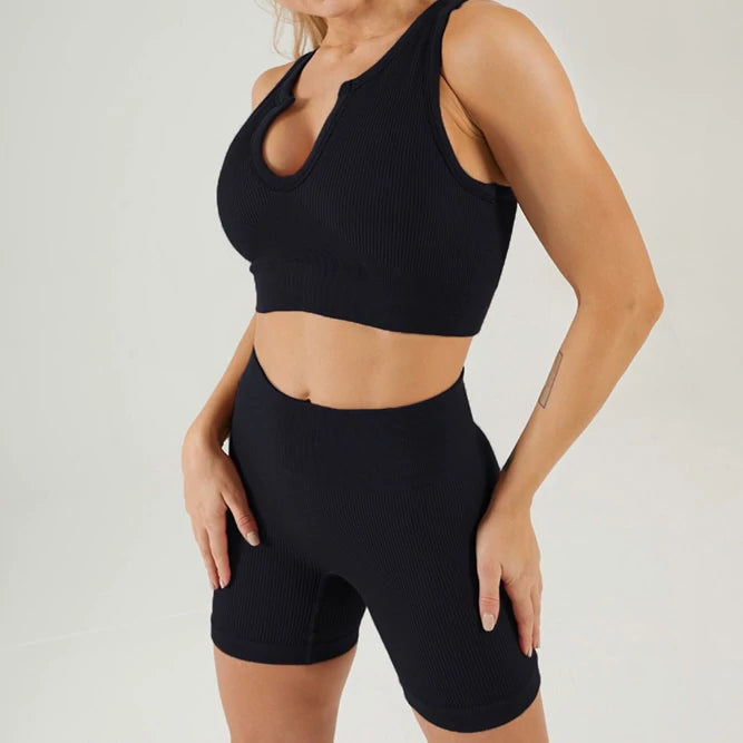 Ana Ribbed Set (black)