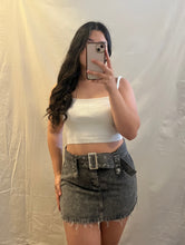 Load image into Gallery viewer, Washed Denim Skirt (black)
